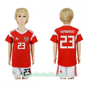 Camisolas de Futebol Rússia Kombarov 23 Criança Equipamento Principal Copa do Mundo 2018 Manga Curta